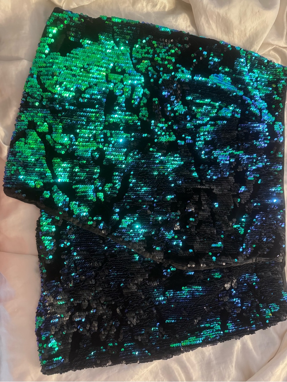 Forever 21 Black Mini Skirt with Green and Blue Sequins